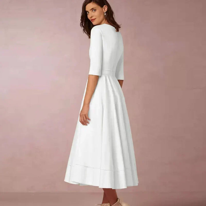 Vintage Women's A-Line Dress from the 60s with Flared Skirt Elegant and Feminine, view 2 - Elena Harper