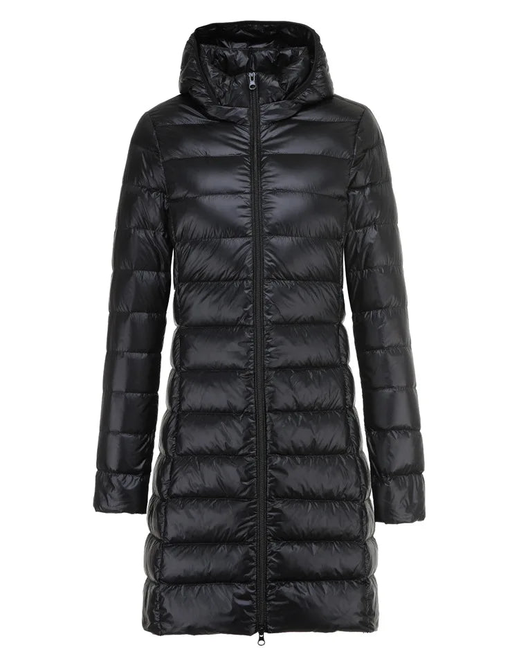 Ultra-Lightweight Winter Jacket with Removable Collar and Down Insulation, view 10 - Elena Harper