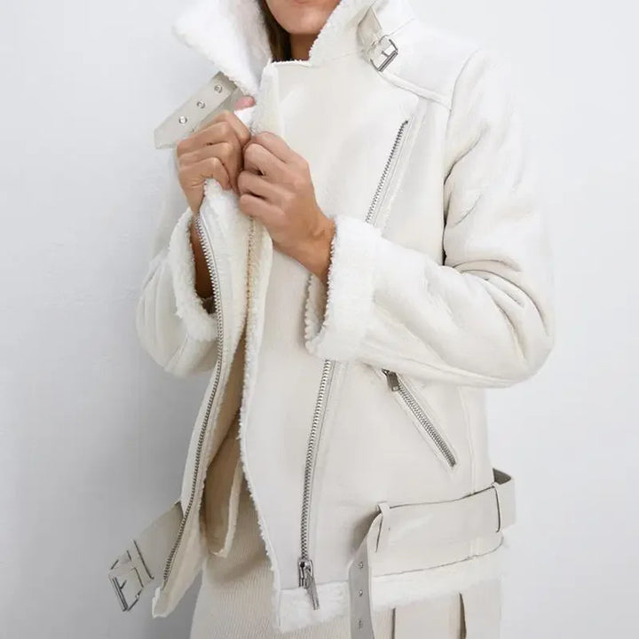 Camille - Thick Faux Leather Coat