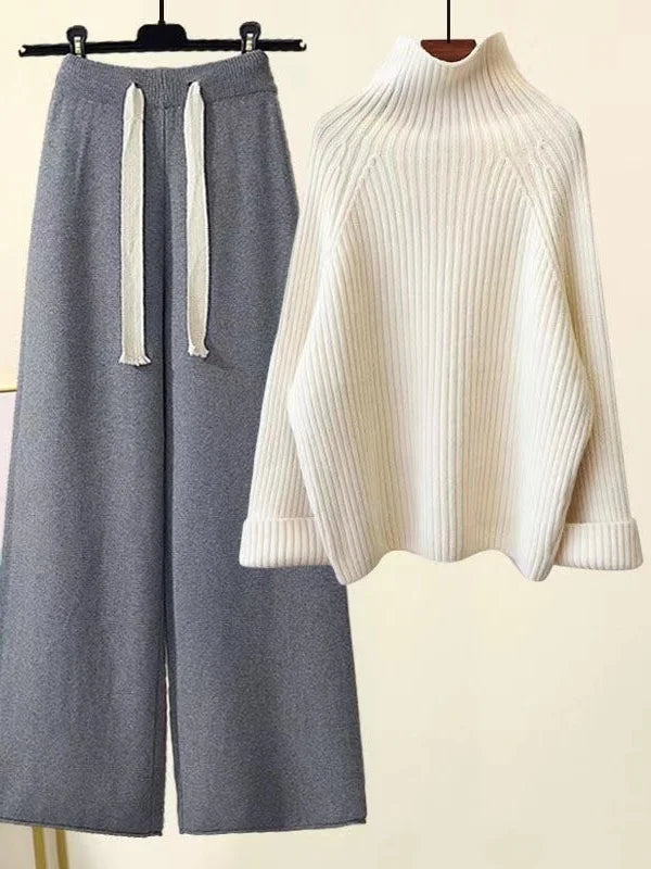 Dilys | Women's Knitwear Set with Drawstring Waist Trousers