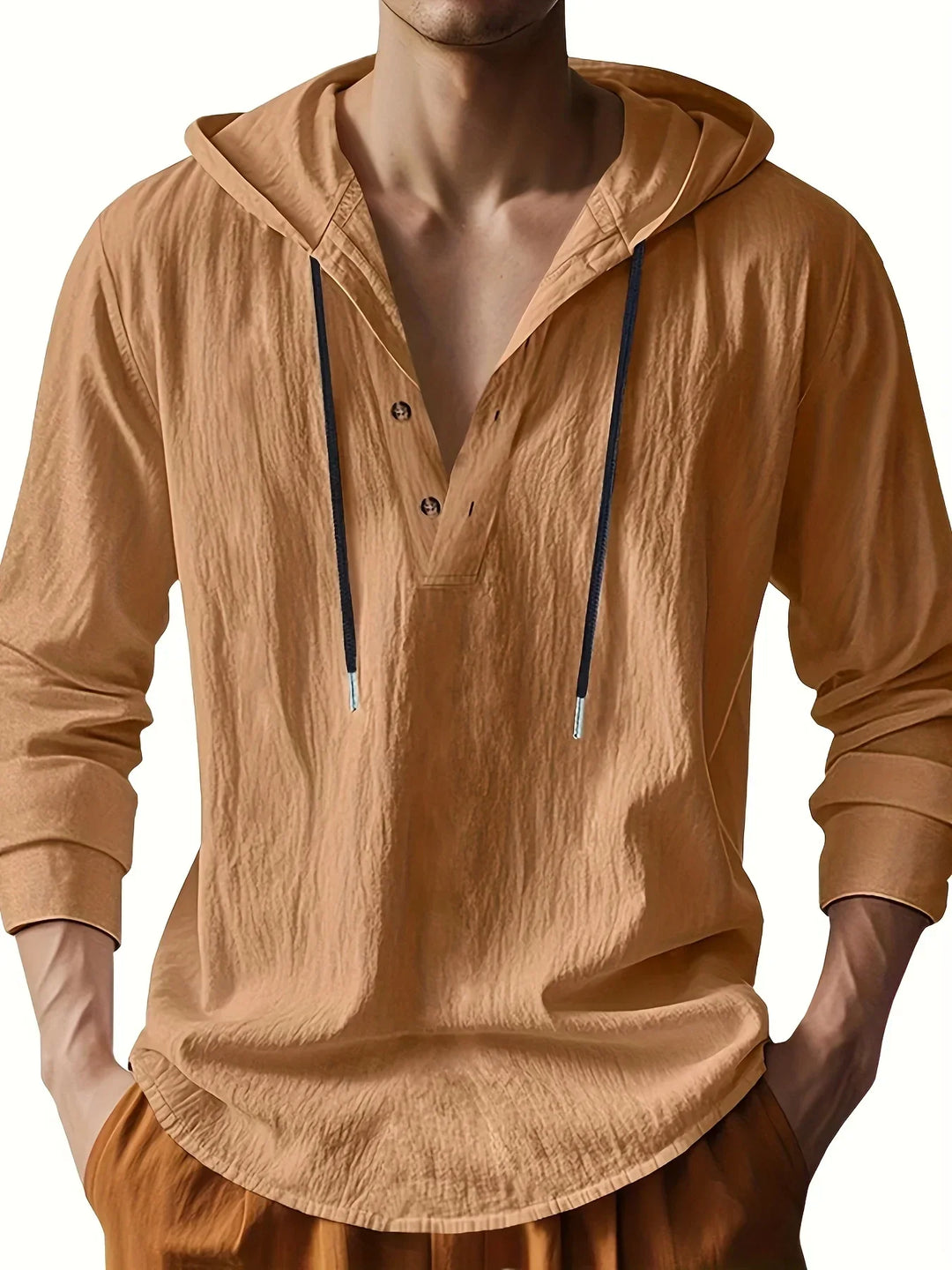 Luxury Linen Hooded Shirt - Elena Harper