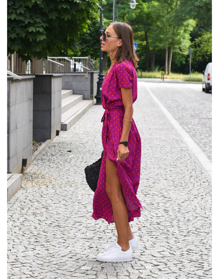 Yasmine Stylish V-Neck Dress - Elena Harper