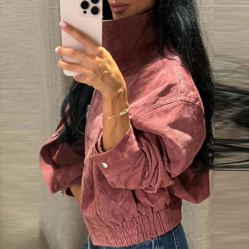Anna Soft Suede Jacket, view 7 - Elena Harper