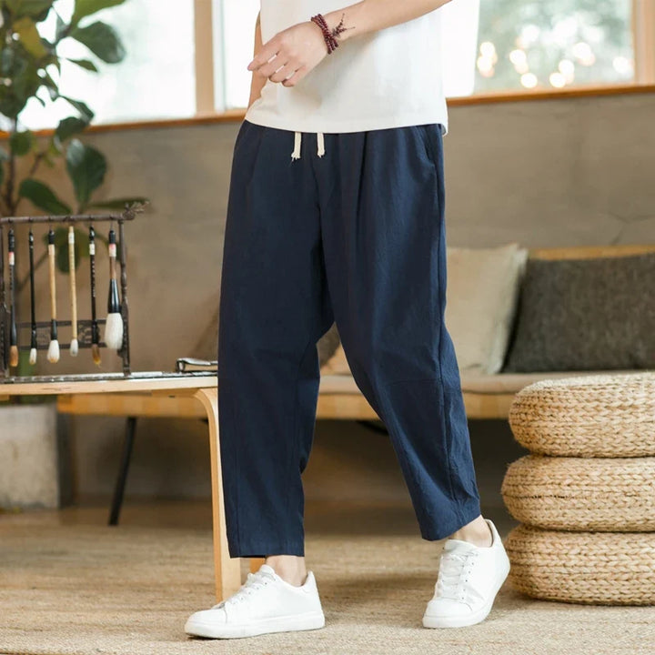 Alphonsus Casual Linen Pants, view 2 - Elena Harper