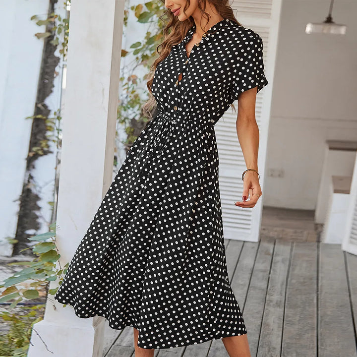 Dotarie Polka Midi Shirt Dress - Elena Harper