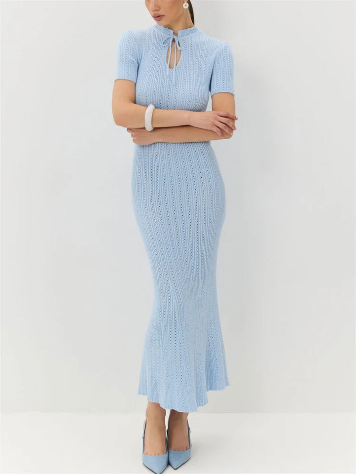 Kalliope Elegant Knit Dress, view 7 - Elena Harper