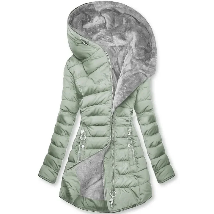Ingrid Stylish Coat with Fur Trim - Elena Harper