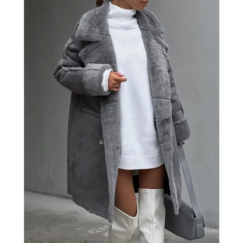 Long Faux Fur Coat for Women Luxurious Comfort for Winter, view 4 - Elena Harper
