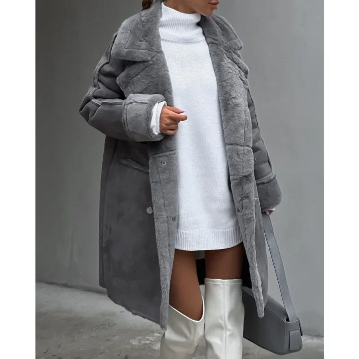 Long Faux Fur Coat for Women Luxurious Comfort for Winter, view 4 - Elena Harper