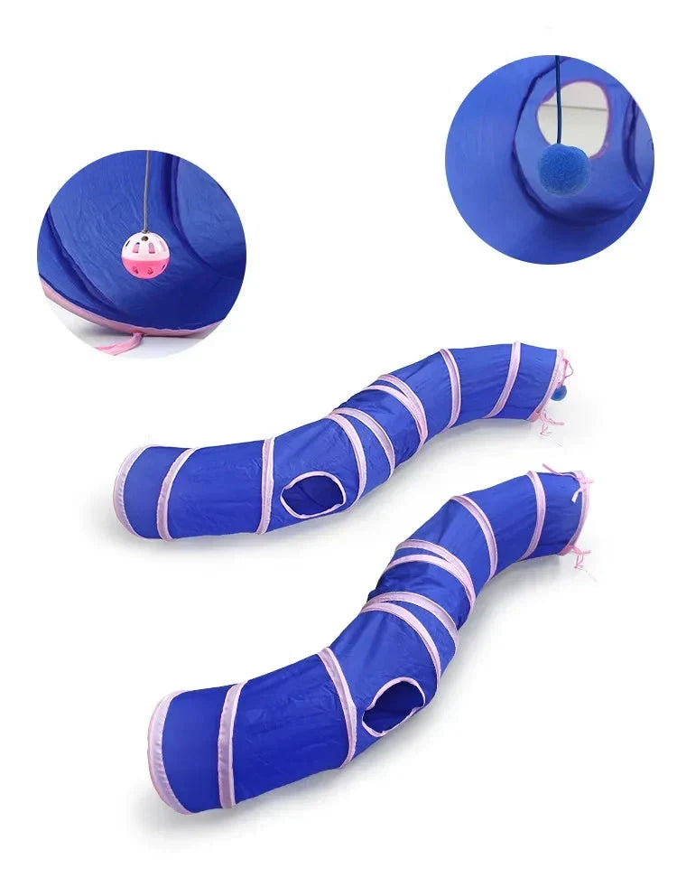 Cat Play Tunnel with Integrated Cat House for Interactive Fun