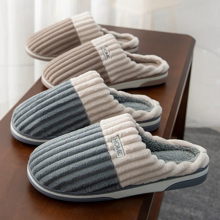 Kester Comfortable Striped Slippers for Men - Elena Harper