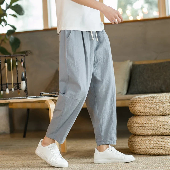 Alphonsus Casual Linen Pants, view 4 - Elena Harper