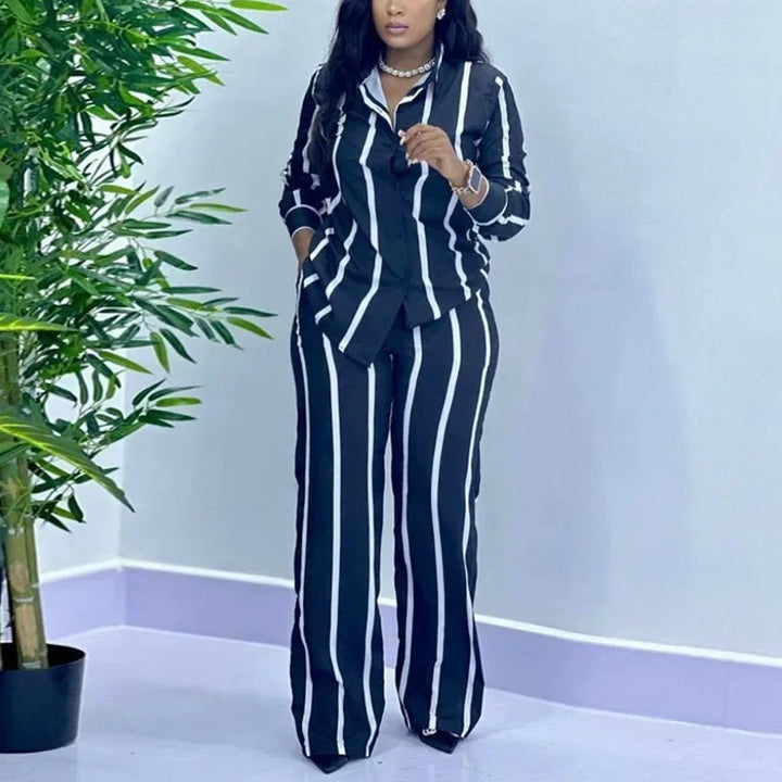 Elettra Elegant Striped Set, view 3 - Elena Harper