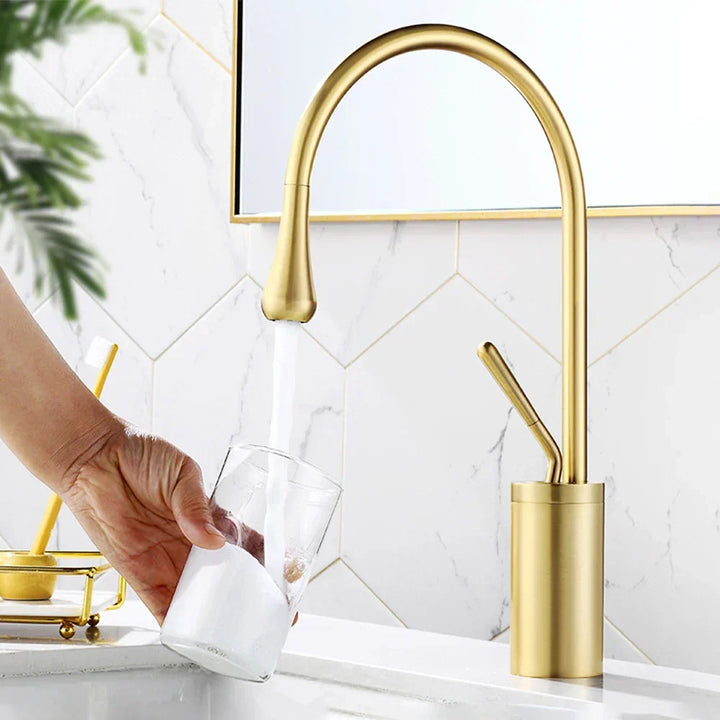 BrassGlow Warm & Cold Basin Mixer Tap - Elena Harper