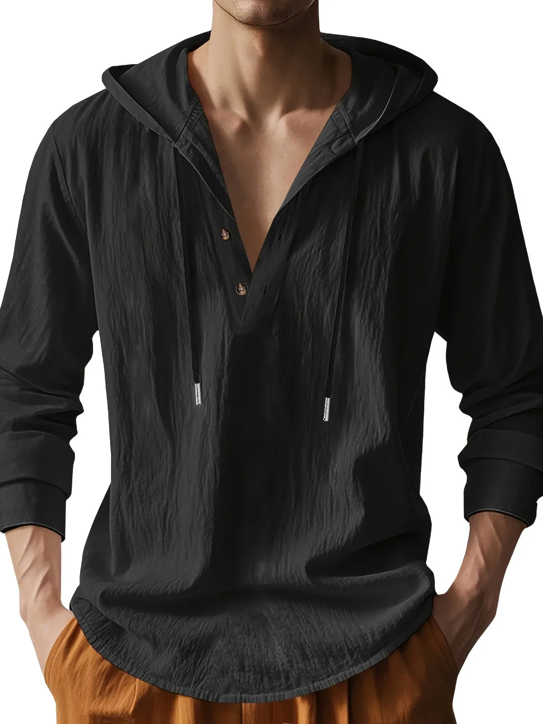 Luxury Linen Hooded Shirt - Elena Harper