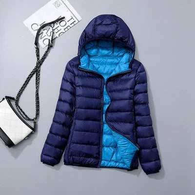 Reversible Down Jacket with Hood - Soraya