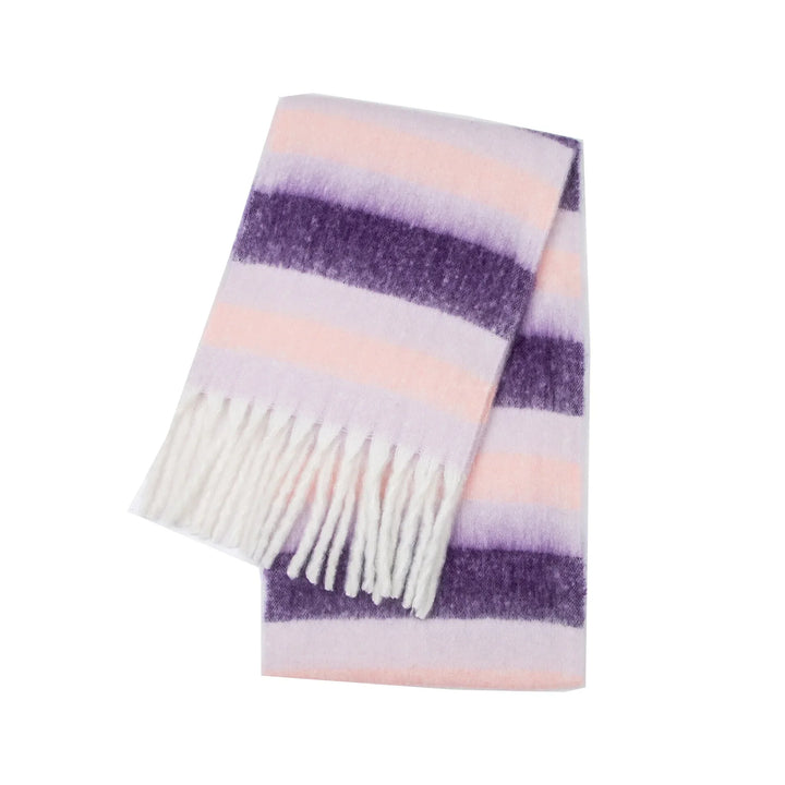 Scarvello Thick Warm Striped Winter Scarf, view 4 - Elena Harper