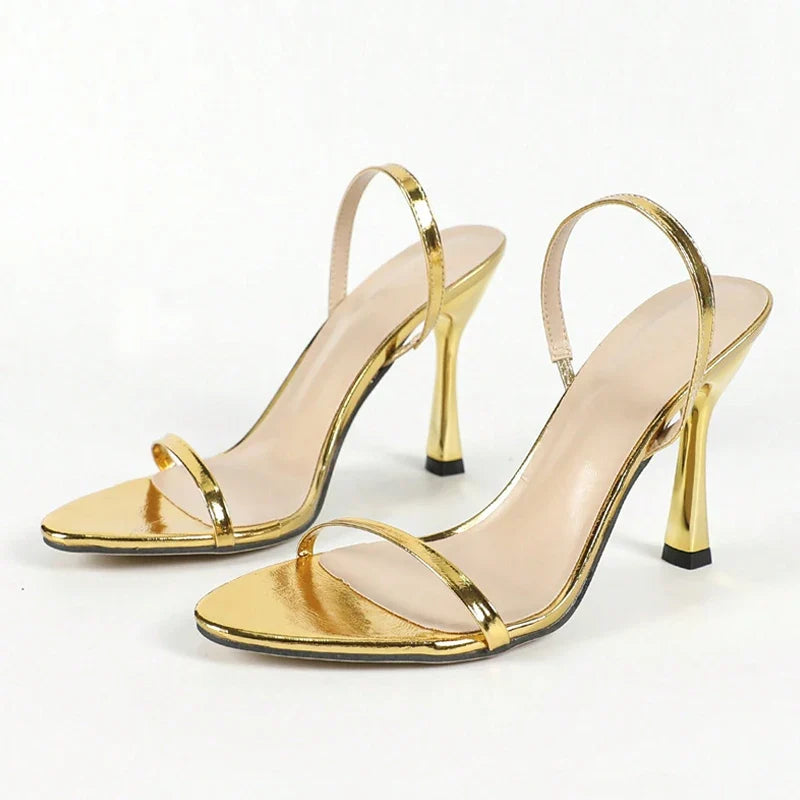 Gianetta Elegant Metallic Sandals, view 4 - Elena Harper