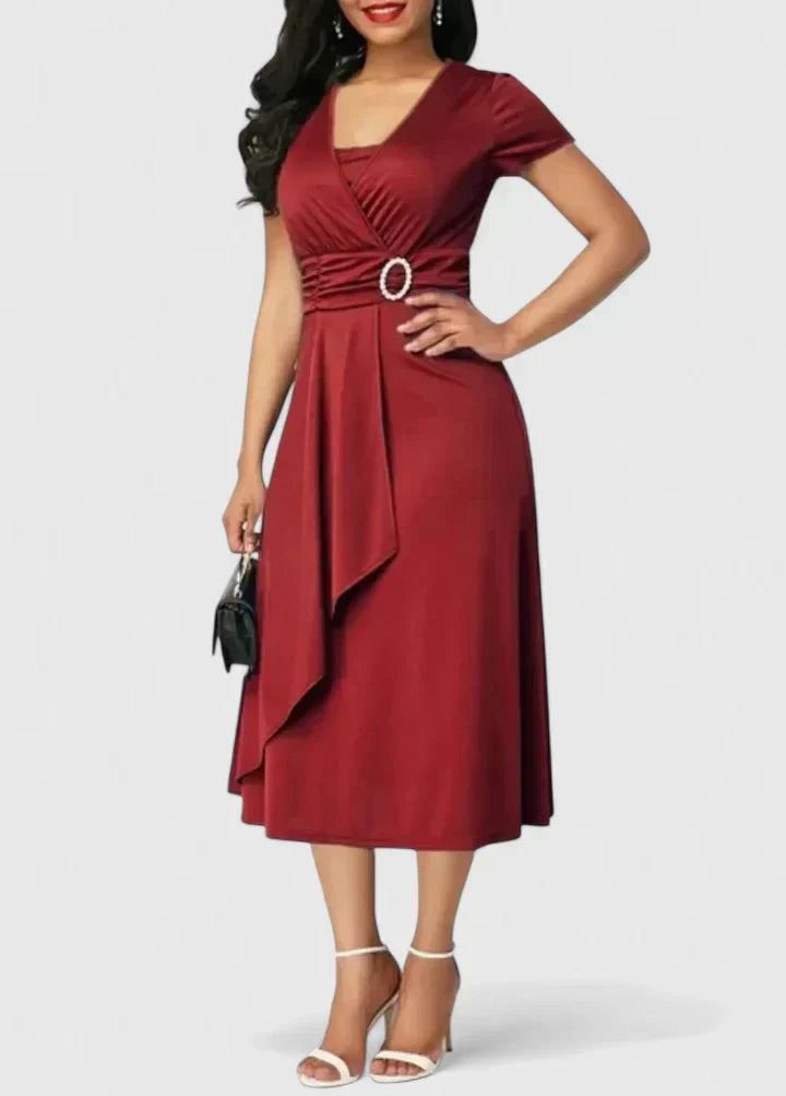 Zhyrelle Elegant Midi Dress - Elena Harper