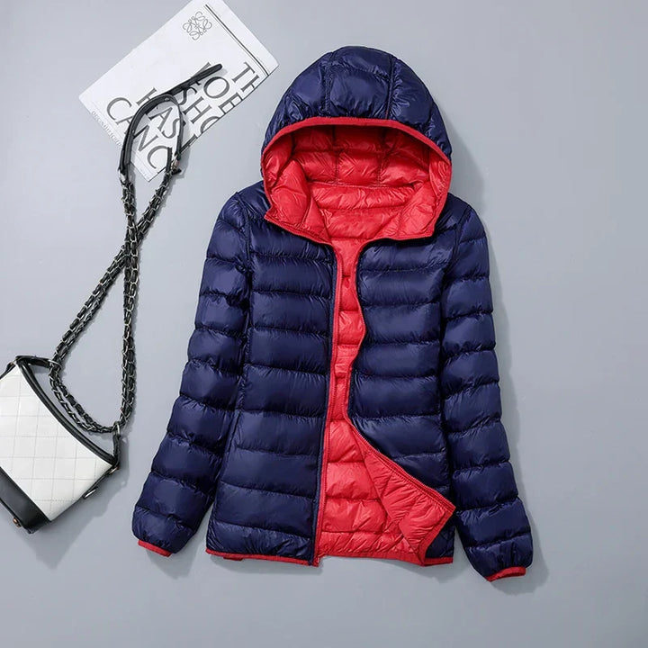 Reversible Down Jacket with Hood - Soraya
