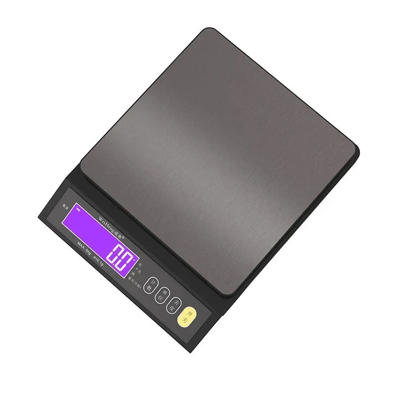 Digital Electronic Kitchen Scale 5 kg/0.1 g and 10 kg/1 g, LCD Screen, Fully Waterproof Stainless Steel Cooking Tool