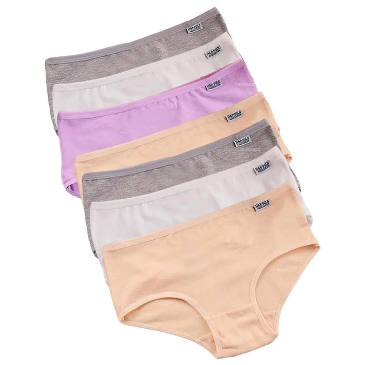 Set of 7 Women's Breathable Stretch Cotton Briefs – Comfortable Underwear, Durable Quality
