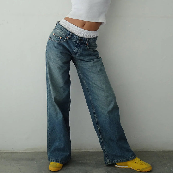 Alzbeta Relaxed Denim Pants, view 4 - Elena Harper