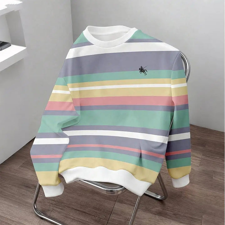 Massimo Soft Striped Sweater, view 5 - Elena Harper
