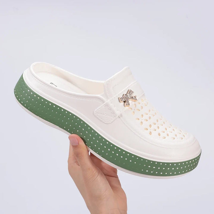 Gaia Soft Perforated Sandals, view 4 - Elena Harper