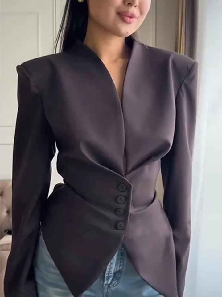 Angelisa Elegant Structured Blouse - Elena Harper