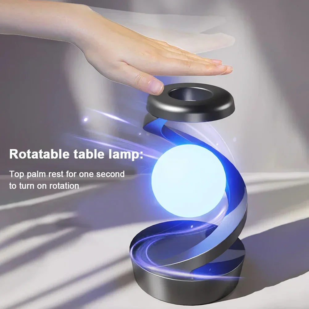 3D Floating LED Lamp with Wireless Charger – Creative Moonlight Table Lamp