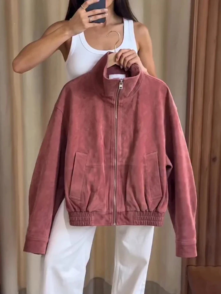 Anna Soft Suede Jacket, view 6 - Elena Harper