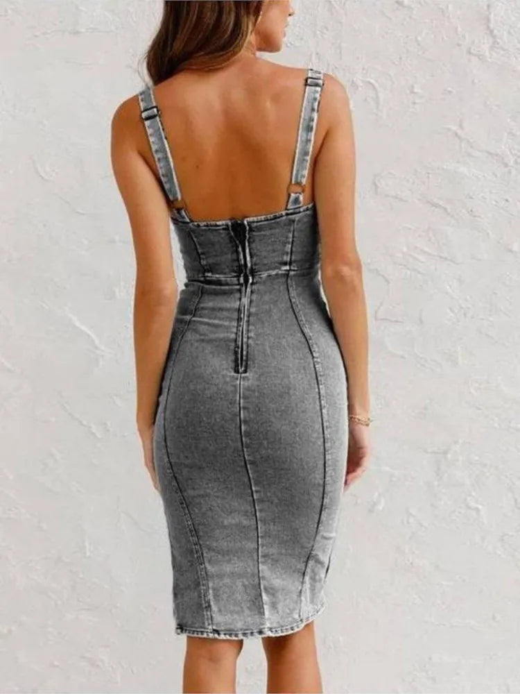 Élodie Elegant Denim Dress - Elena Harper