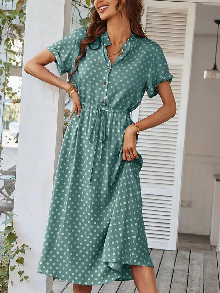 Dotarie Polka Midi Shirt Dress - Elena Harper
