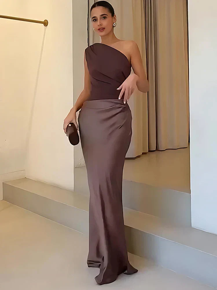 Maxi Dress with Exposed Shoulder - Elena Harper