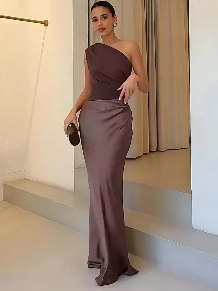 Maxi Dress with Exposed Shoulder - Elena Harper