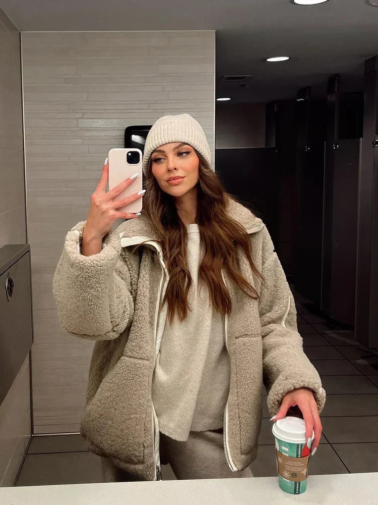 Cozy Teddy Coat Mila, view 3 - Elena Harper