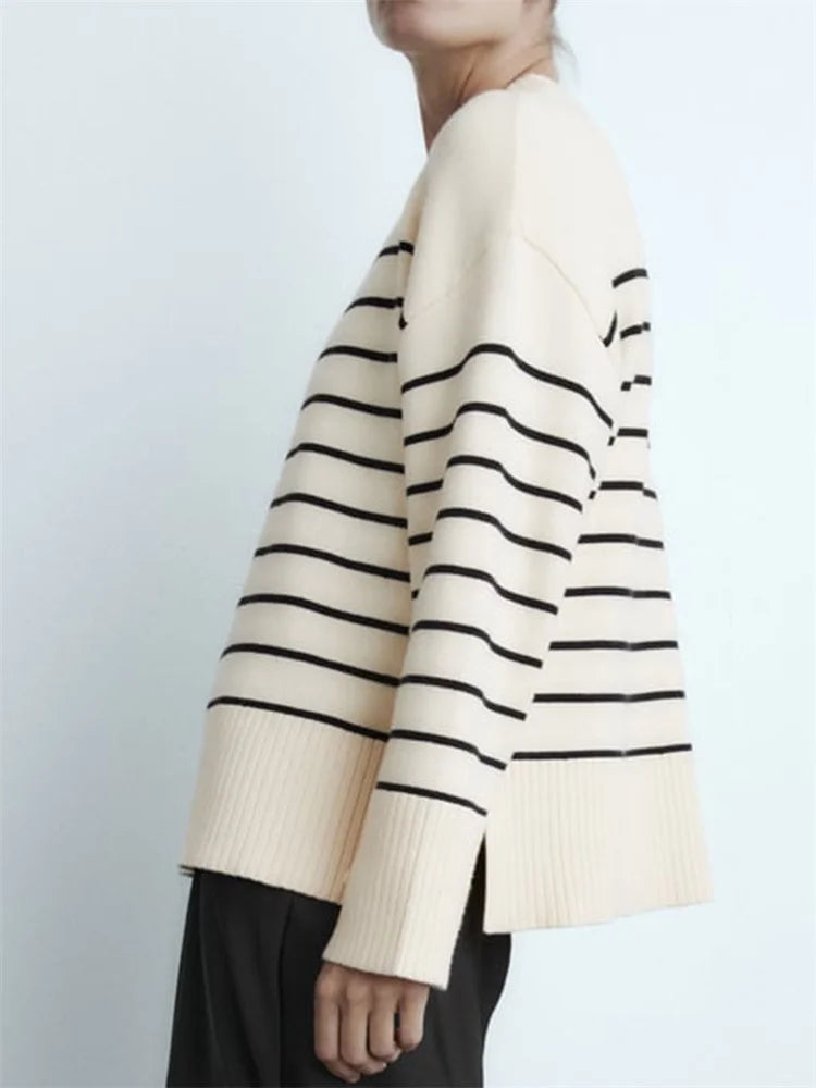 Louise Striped Couture Sweater, view 5 - Elena Harper