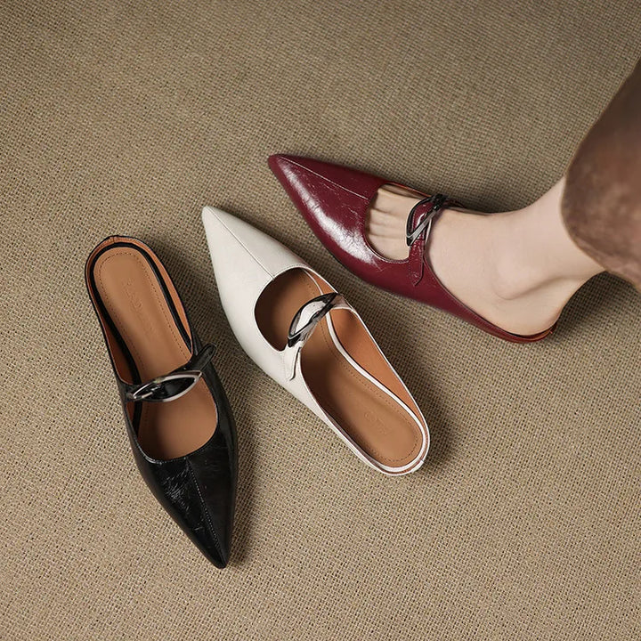 Clara – Natural Vegan Leather Mules