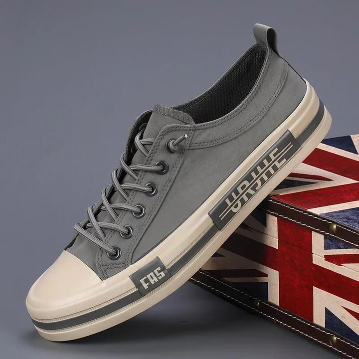 Savino Comfortable Canvas Sneakers, view 2 - Elena Harper