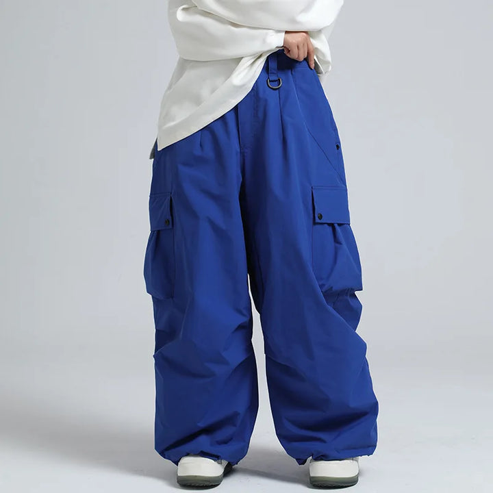 Unisex Loose Ski Pants – Breathable Snowboard Pants with Zipper and Insulation
