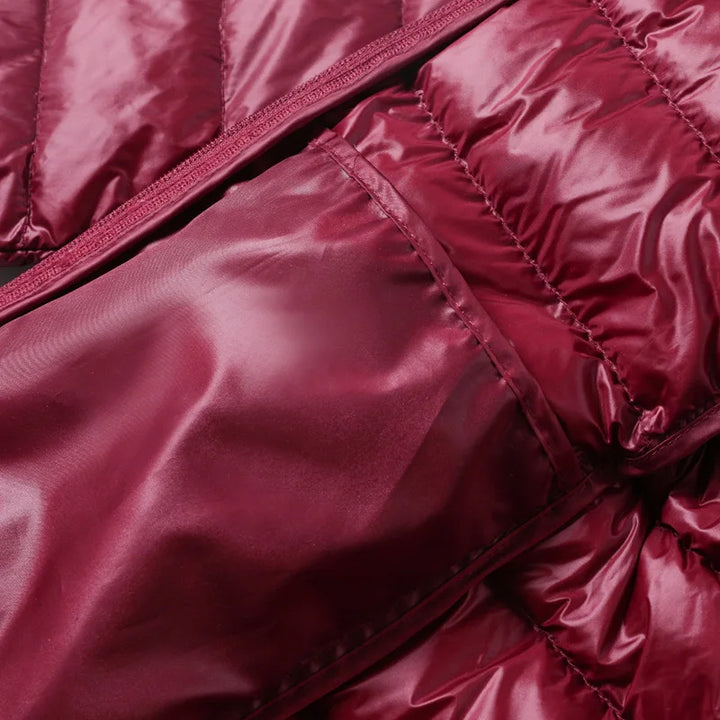 Ultra-Lightweight Winter Jacket with Removable Collar and Down Insulation, view 3 - Elena Harper