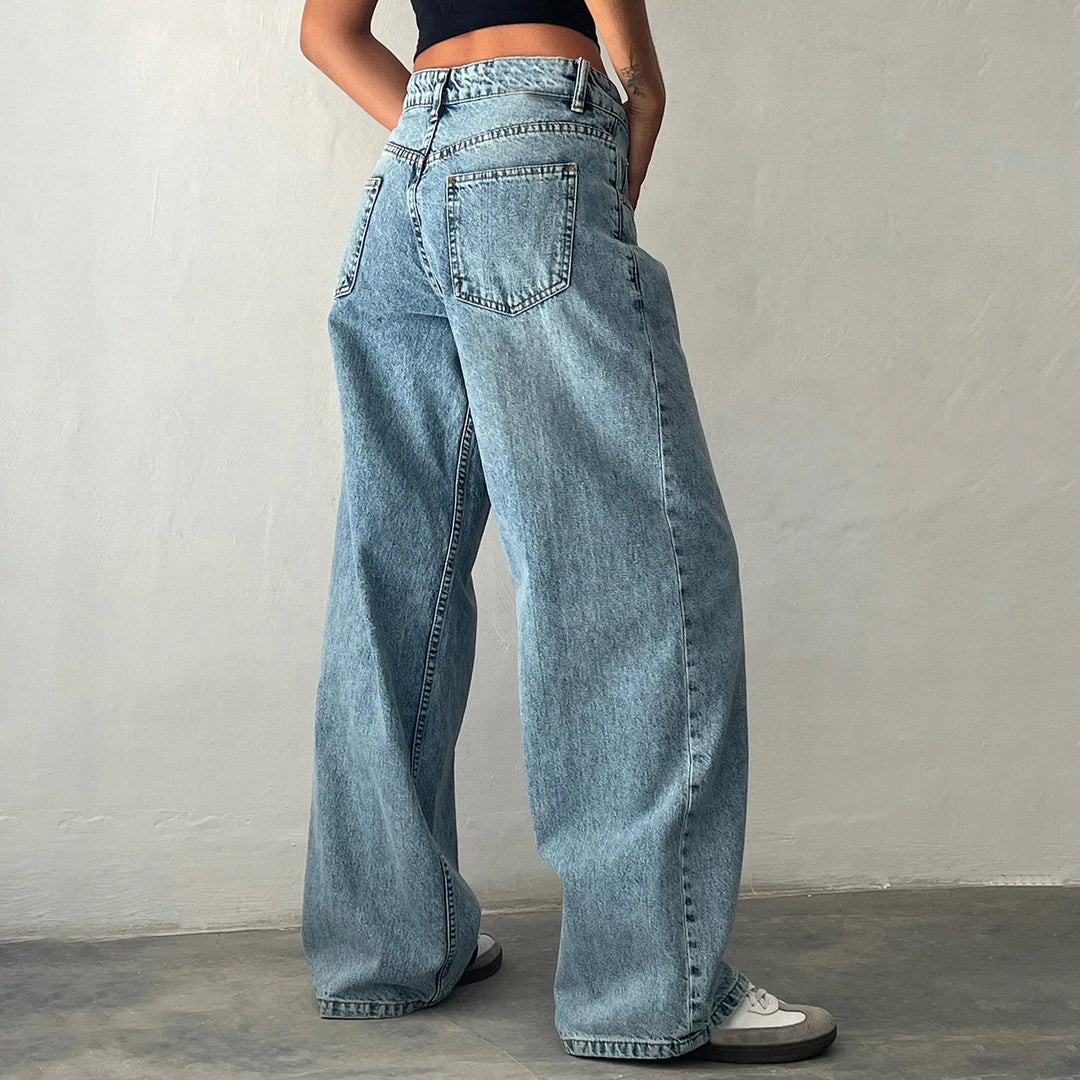 Alzbeta Relaxed Denim Pants, view 2 - Elena Harper
