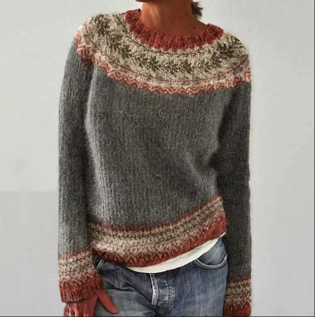 Clair Striped Sweater Autumn with Patterns Mavelle, view 6 - Elena Harper