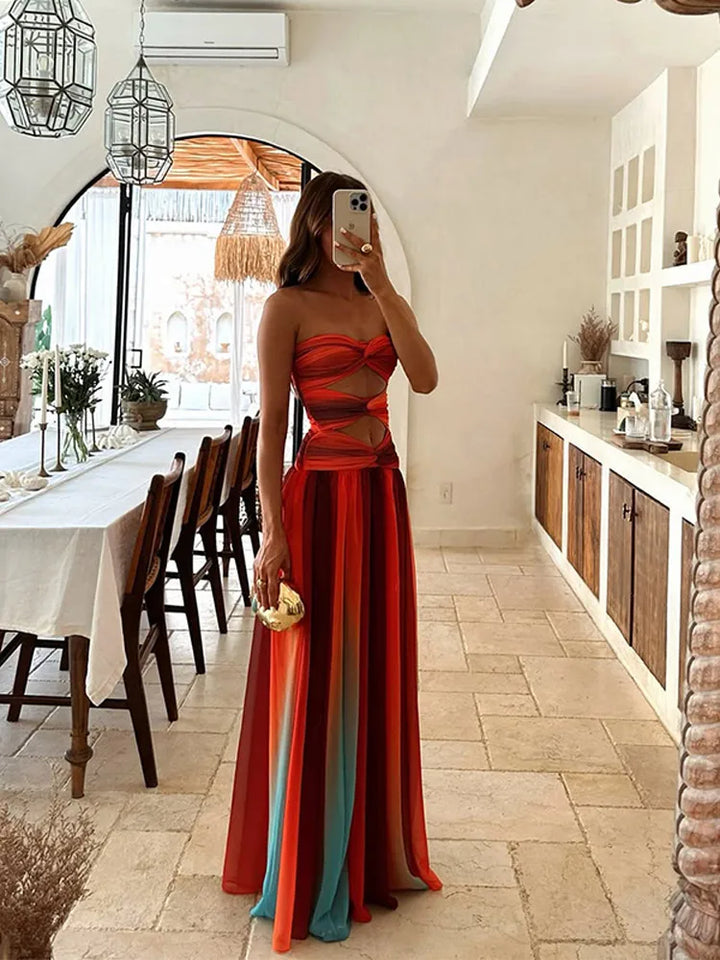 Amedea Elegant Wrap Dress, view 2 - Elena Harper