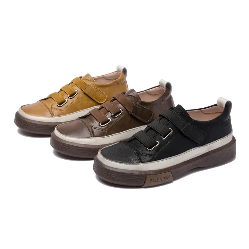 Antonia Comfortable Leather Sneakers, view 3 - Elena Harper