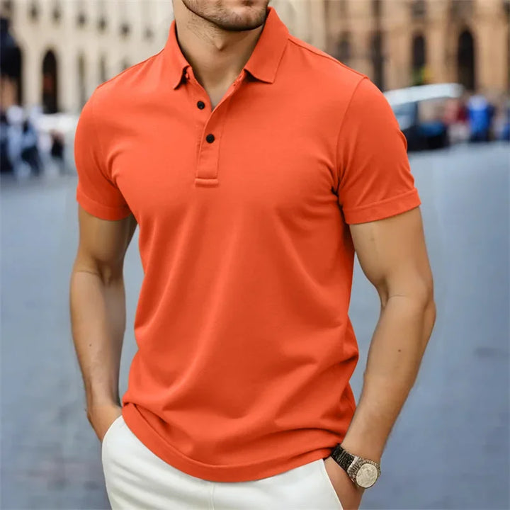 Alvise Smooth Cotton Polo, view 3 - Elena Harper