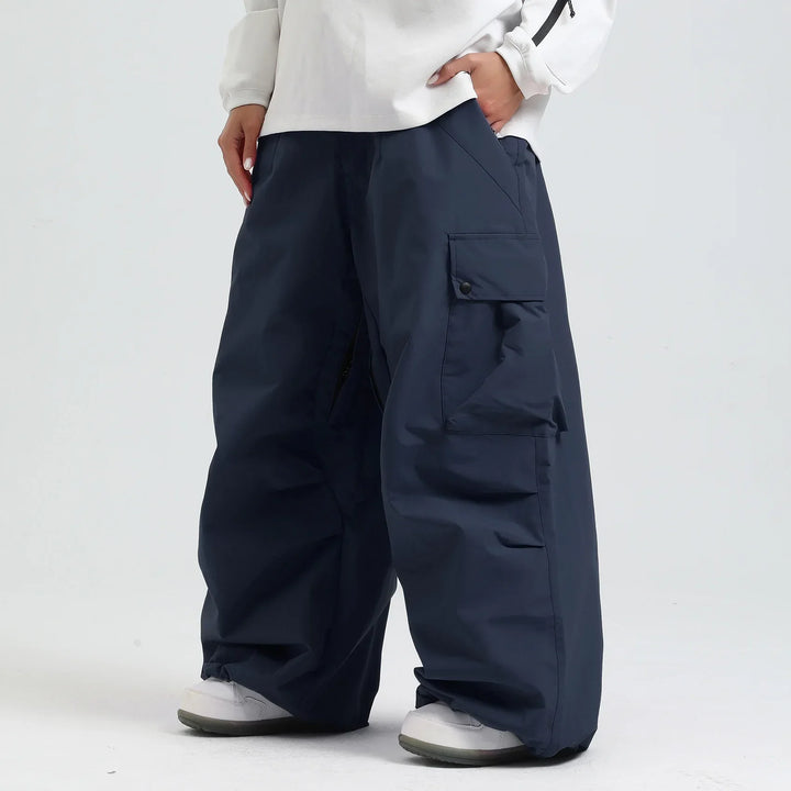 Unisex Loose Ski Pants – Breathable Snowboard Pants with Zipper and Insulation