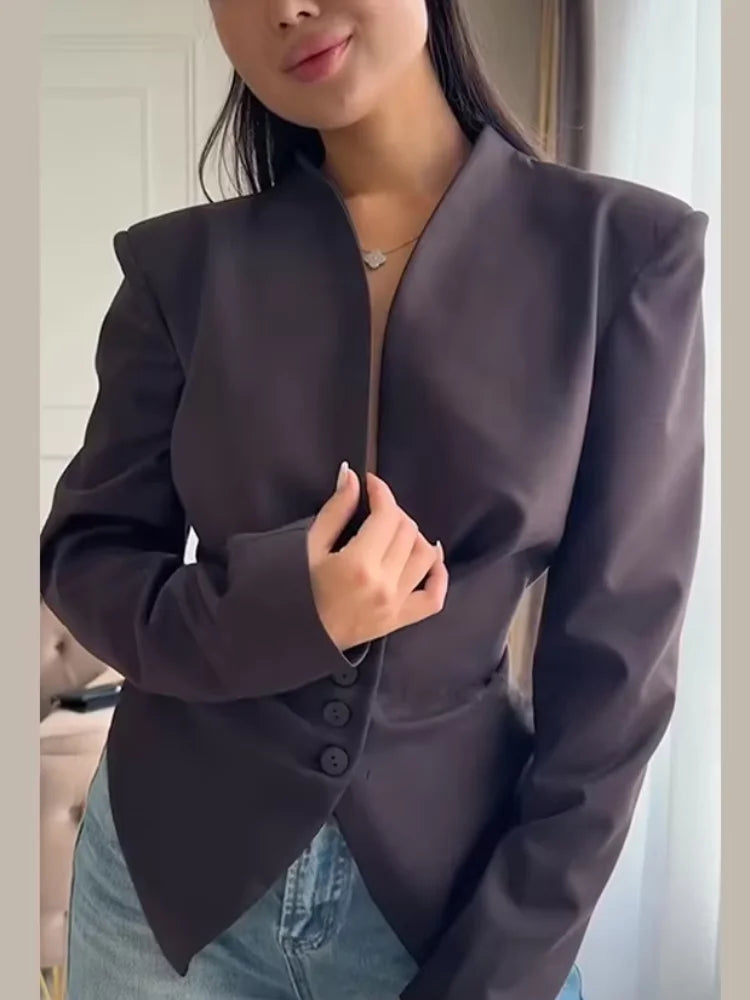Angelisa Elegant Structured Blouse, view 2 - Elena Harper