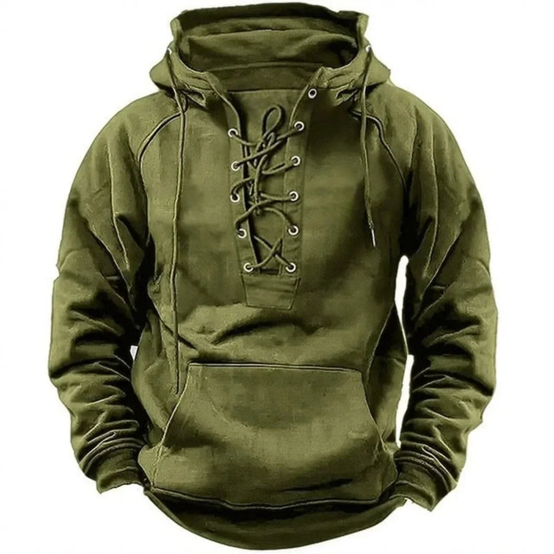 Men's Thick Hoodie – Warm Retro Style for Outdoors and City
